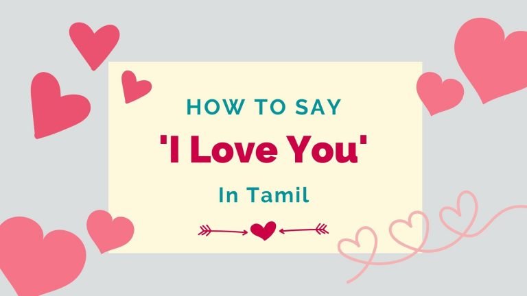 how to say i love you in Tamil